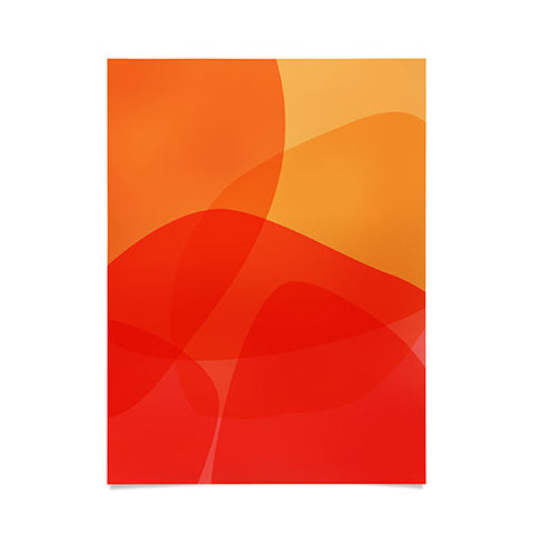 June Journal Abstract Warm Color Shapes Poster