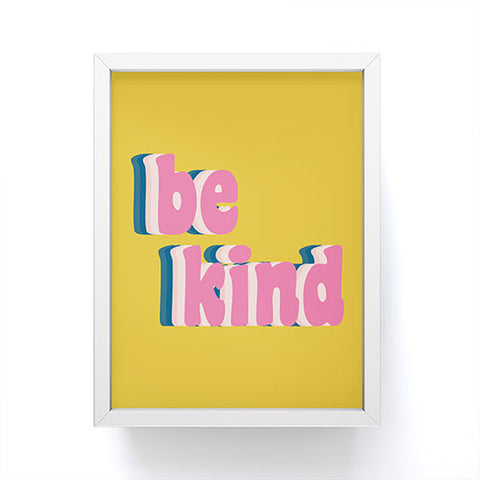 June Journal Be Kind in Yellow Framed Mini Art Print