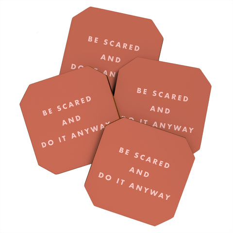 June Journal Be Scared Do It Anyway Coaster Set