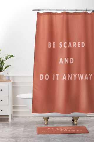 June Journal Be Scared Do It Anyway Shower Curtain And Mat