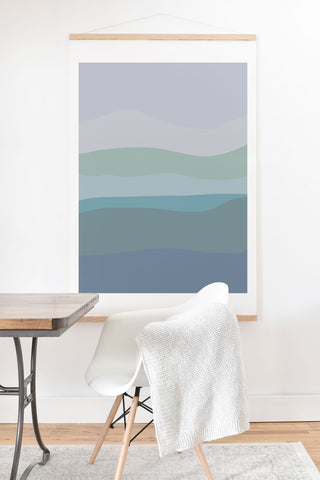 June Journal Calming Ocean Waves in Soft Du Art Print And Hanger