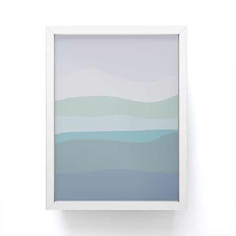 June Journal Calming Ocean Waves in Soft Du Framed Mini Art Print