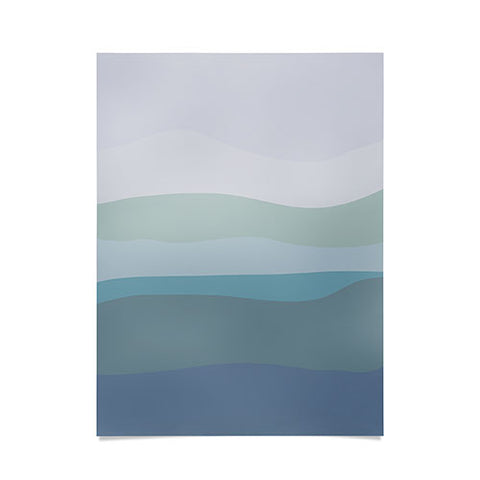 June Journal Calming Ocean Waves in Soft Du Poster