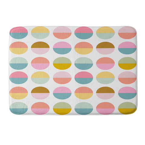 June Journal Colorful and Bright Circle Pattern Memory Foam Bath Mat
