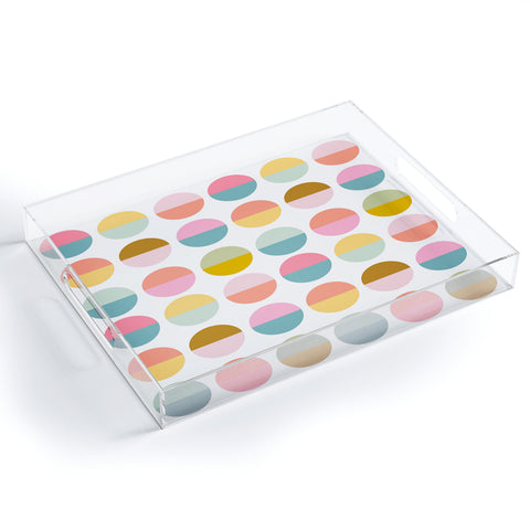 June Journal Colorful and Bright Circle Pattern Acrylic Tray
