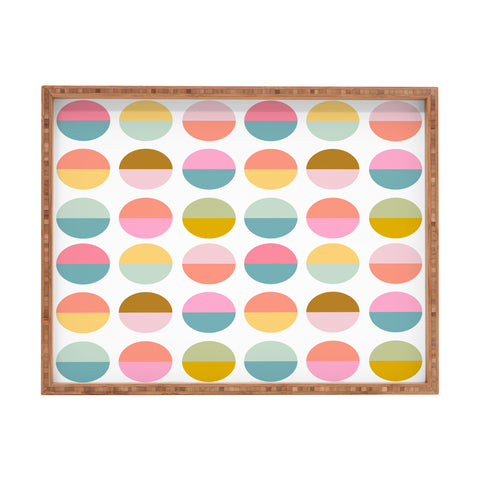 June Journal Colorful and Bright Circle Pattern Rectangular Tray