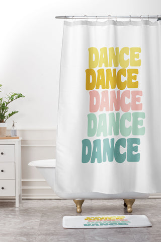 June Journal Dance in Pastel Shower Curtain And Mat