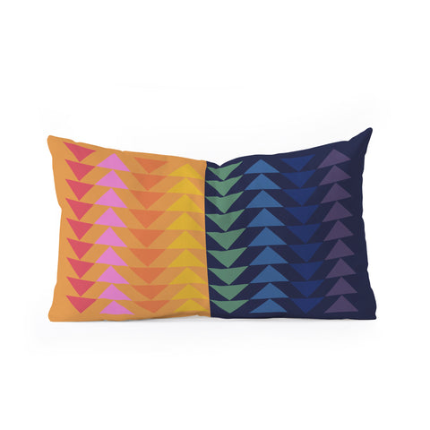 June Journal Day and Night Rainbow Oblong Throw Pillow