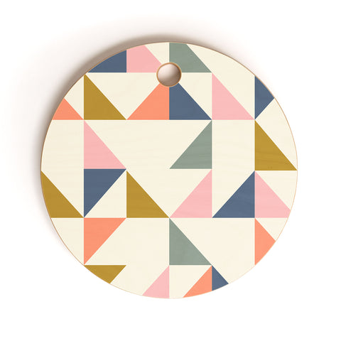 June Journal Floating Triangles Cutting Board Round