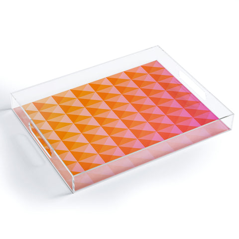 June Journal Geometric Gradient in Pink Acrylic Tray