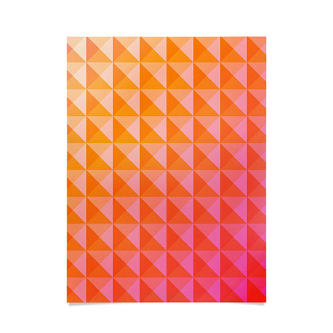June Journal Geometric Gradient in Pink Poster