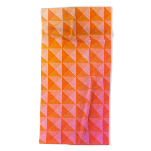 June Journal Geometric Gradient in Pink Beach Towel