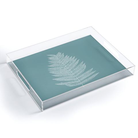 June Journal Minimalist Botanical in Teal Acrylic Tray