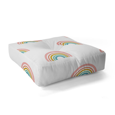 June Journal Minimalist Geometric Rainbow Floor Pillow Square