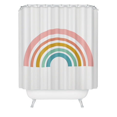 June Journal Minimalist Geometric Rainbow Shower Curtain