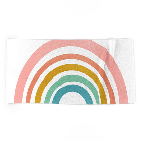 June Journal Minimalist Geometric Rainbow Beach Towel