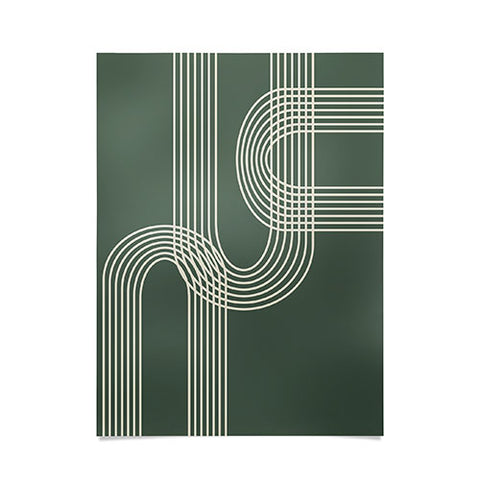 June Journal Minimalist Lines in Forest Poster