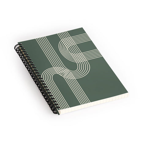 June Journal Minimalist Lines in Forest Spiral Notebook