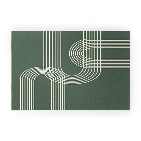 June Journal Minimalist Lines in Forest Welcome Mat