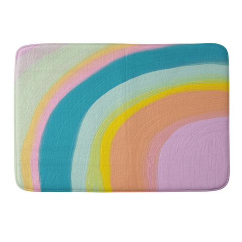 June Journal Painted Pastel Rainbow Memory Foam Bath Mat