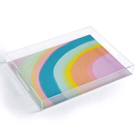 June Journal Painted Pastel Rainbow Acrylic Tray
