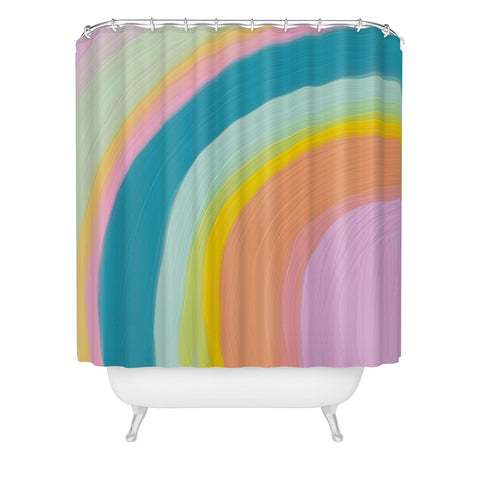 June Journal Painted Pastel Rainbow Shower Curtain