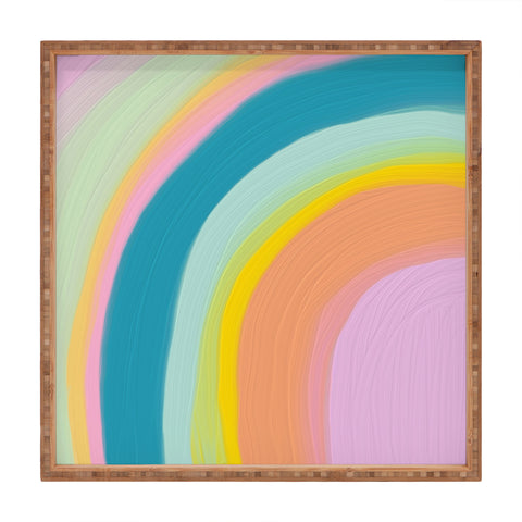 June Journal Painted Pastel Rainbow Square Tray