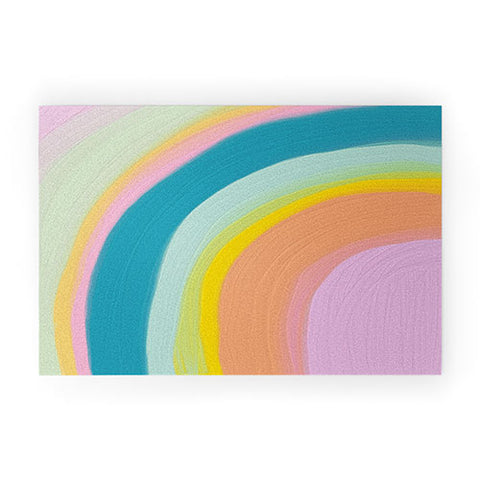 June Journal Painted Pastel Rainbow Welcome Mat