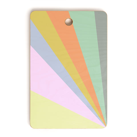 June Journal Pastel Rainbow Sunburst Cutting Board Rectangle
