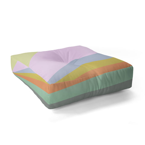 June Journal Pastel Rainbow Sunburst Floor Pillow Square