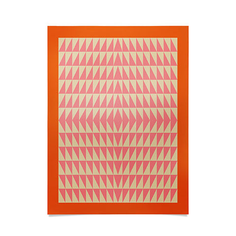 June Journal Pink and Orange Triangles Poster