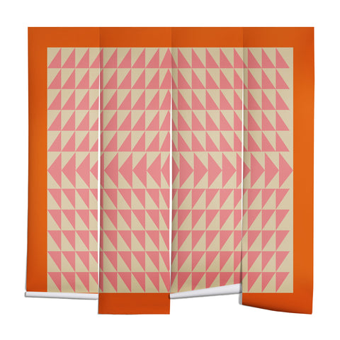 June Journal Pink and Orange Triangles Wall Mural