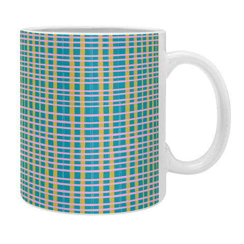 June Journal Plaid Lines in Blue Coffee Mug