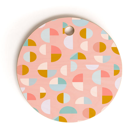 June Journal Playful Geometry Shapes Cutting Board Round