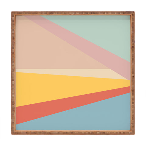 June Journal Retro Abstract Geometric Square Tray