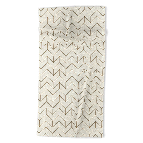 June Journal Simple Linear Geometry Cream Beach Towel