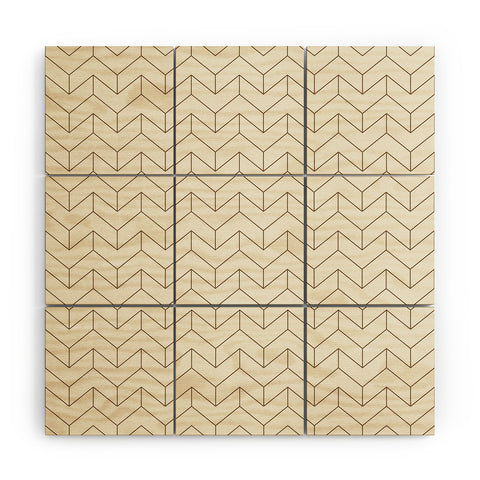June Journal Simple Linear Geometry Cream Wood Wall Mural