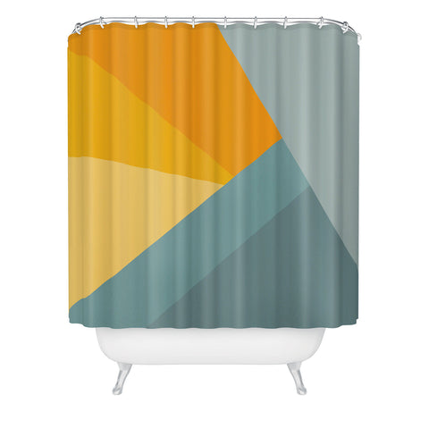 June Journal Sunset Triangle Color Block Shower Curtain