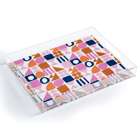 June Journal Sweet Whimsy Shapes Pattern Acrylic Tray
