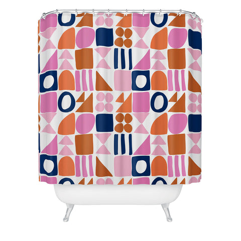 June Journal Sweet Whimsy Shapes Pattern Shower Curtain