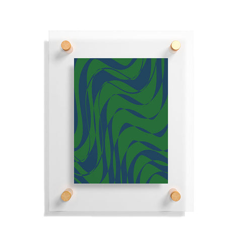 June Journal Swirls in Green and Blue Floating Acrylic Print