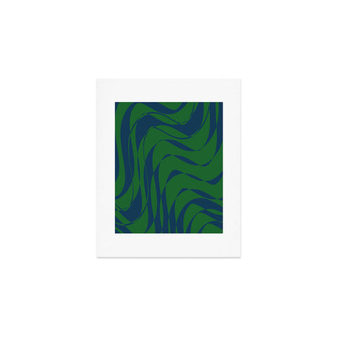 June Journal Swirls in Green and Blue Art Print