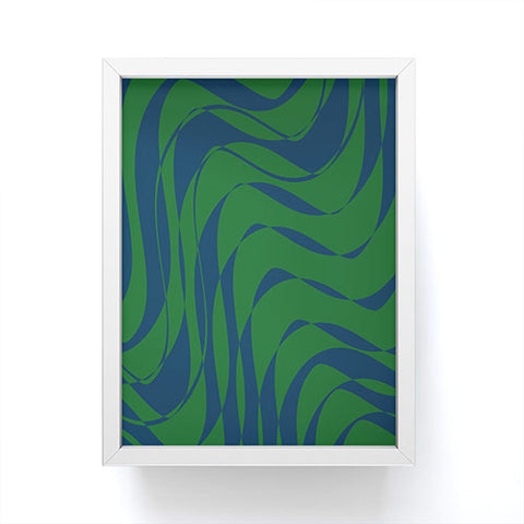 June Journal Swirls in Green and Blue Framed Mini Art Print