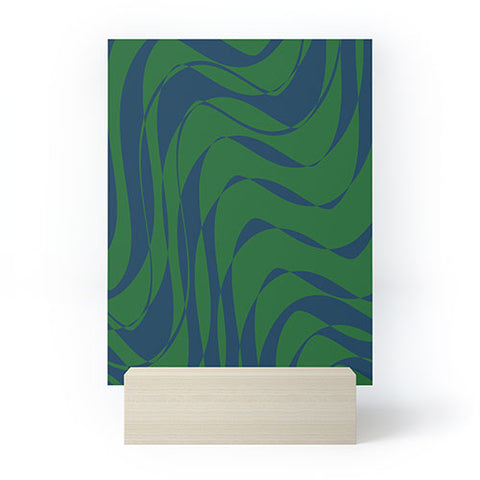 June Journal Swirls in Green and Blue Mini Art Print
