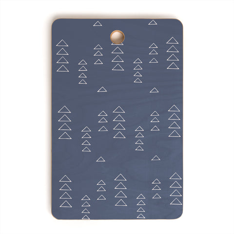 June Journal Triangles in Slate Blue Cutting Board Rectangle