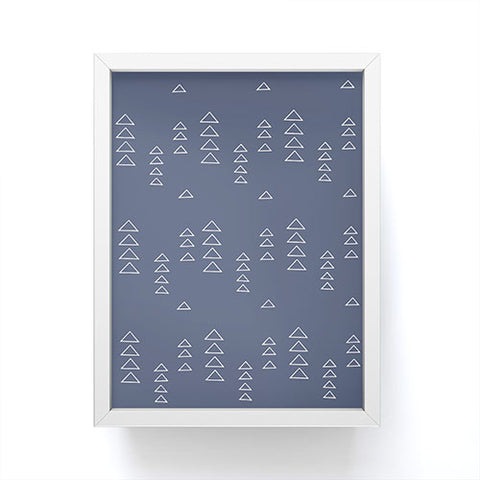 June Journal Triangles in Slate Blue Framed Mini Art Print