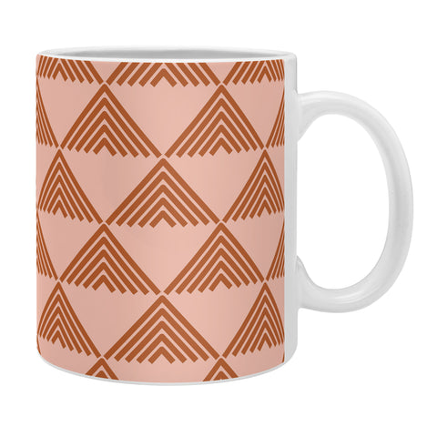 June Journal Triangular Lines in Terracotta Coffee Mug