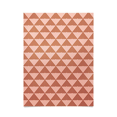 June Journal Triangular Lines in Terracotta Poster