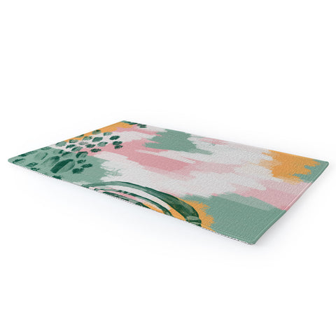 justin shiels Pink In Abstract Area Rug