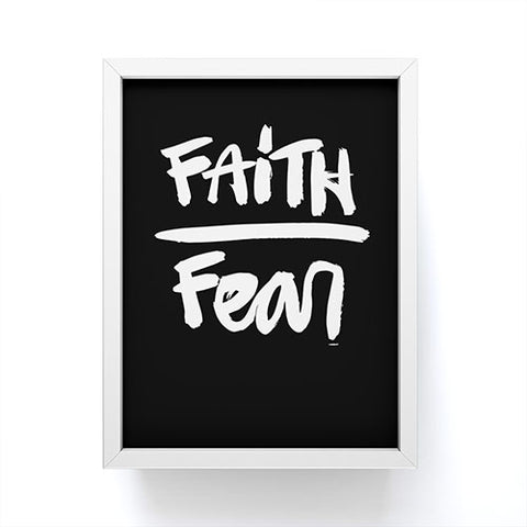 Kal Barteski FAITH over FEAR black Framed Mini Art Print